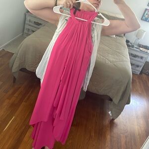 Bright Pink BCBG High Low chiffon Dress